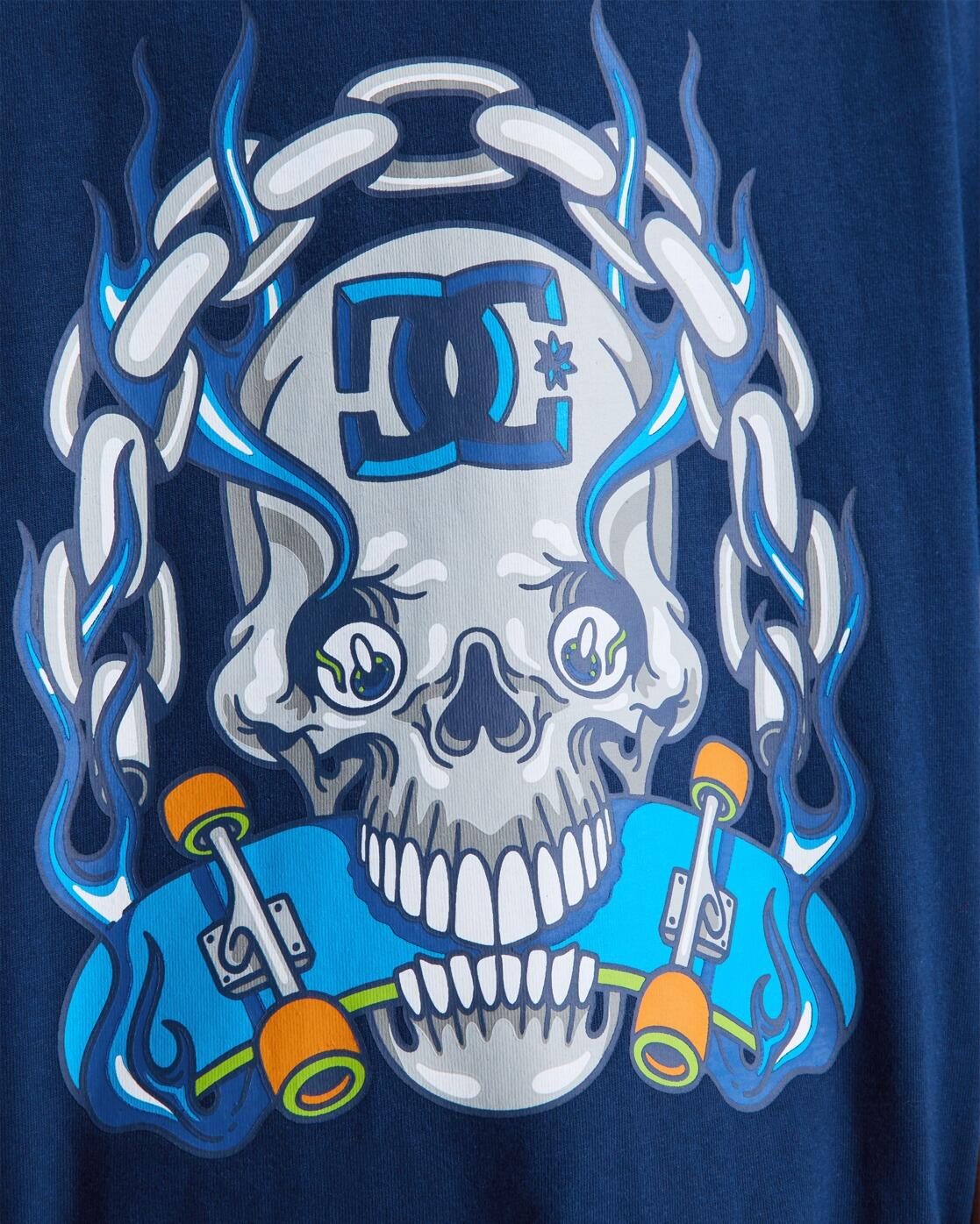 Camiseta de manga corta BURNING SKULL Azul Niño 4/4