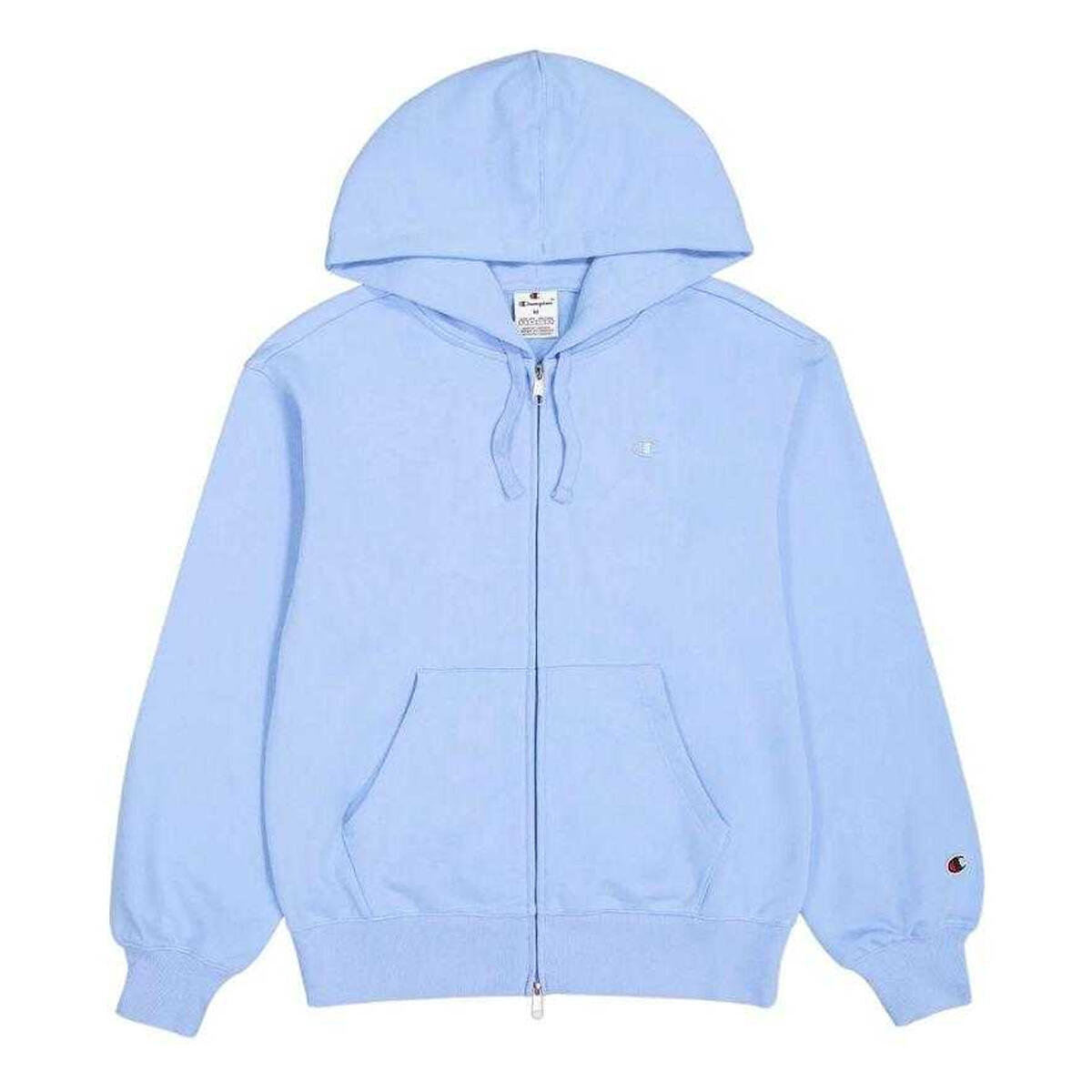 Felpa Con Cappuccio E Zip Intera Semplice Donna Champion Blu 2/5