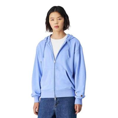 Dames effen full zip hoodie (blauw)