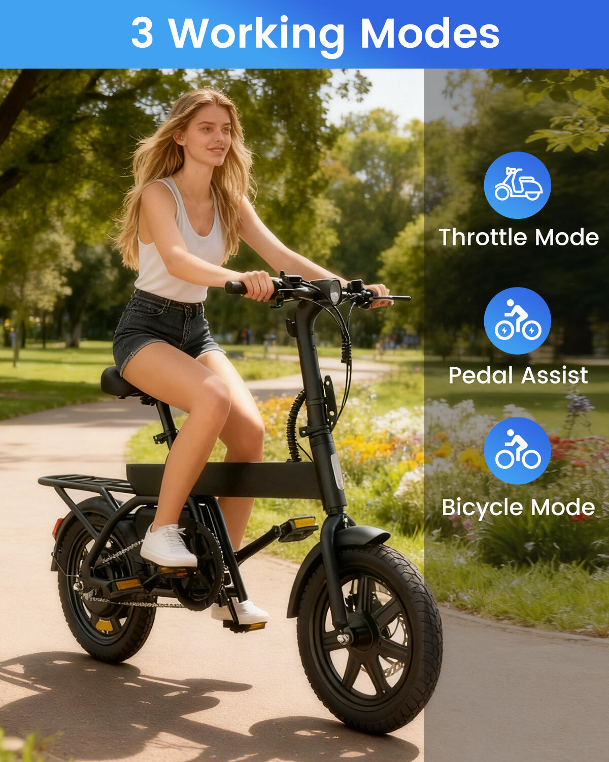 Bicicletta elettrica pieghevole REGALANGEL B20 mini 5/7