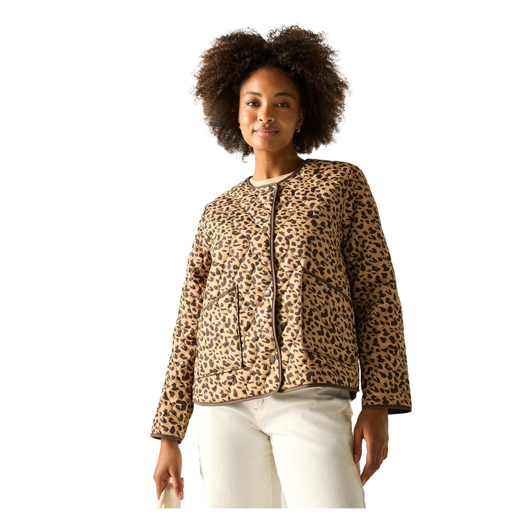 Дамско яке с абстрактен леопардов принт Мира