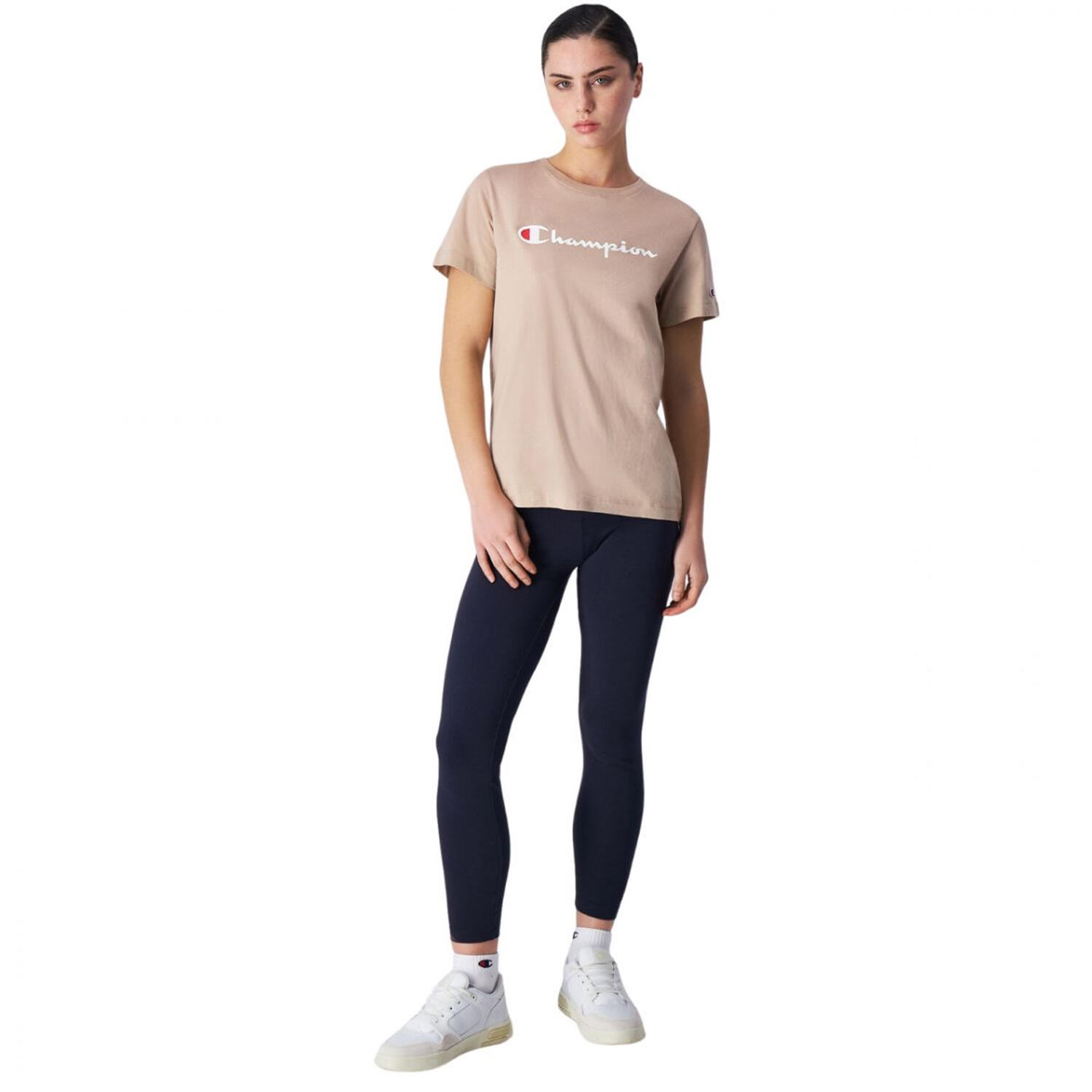 Dames gebrandmerkt mouw Tshirt (Beige/Roze) 4/4