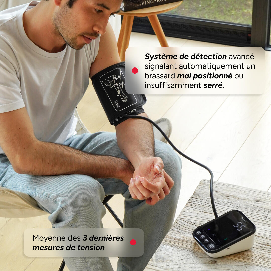 Tensiomètre Bras ajustable (22-42 cm), Ecran LED pour un suivi optimal. 4/6
