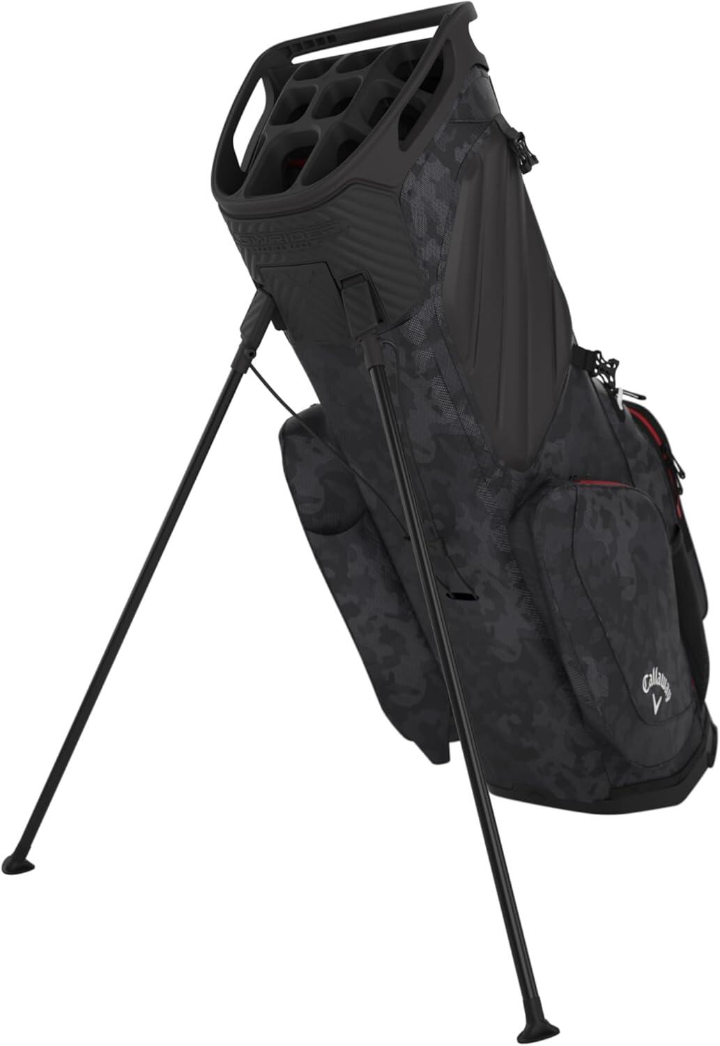 Callaway Fairway 14 HD 26 Saco de golfe com tripé, camuflagem preto/vermelho 3/4