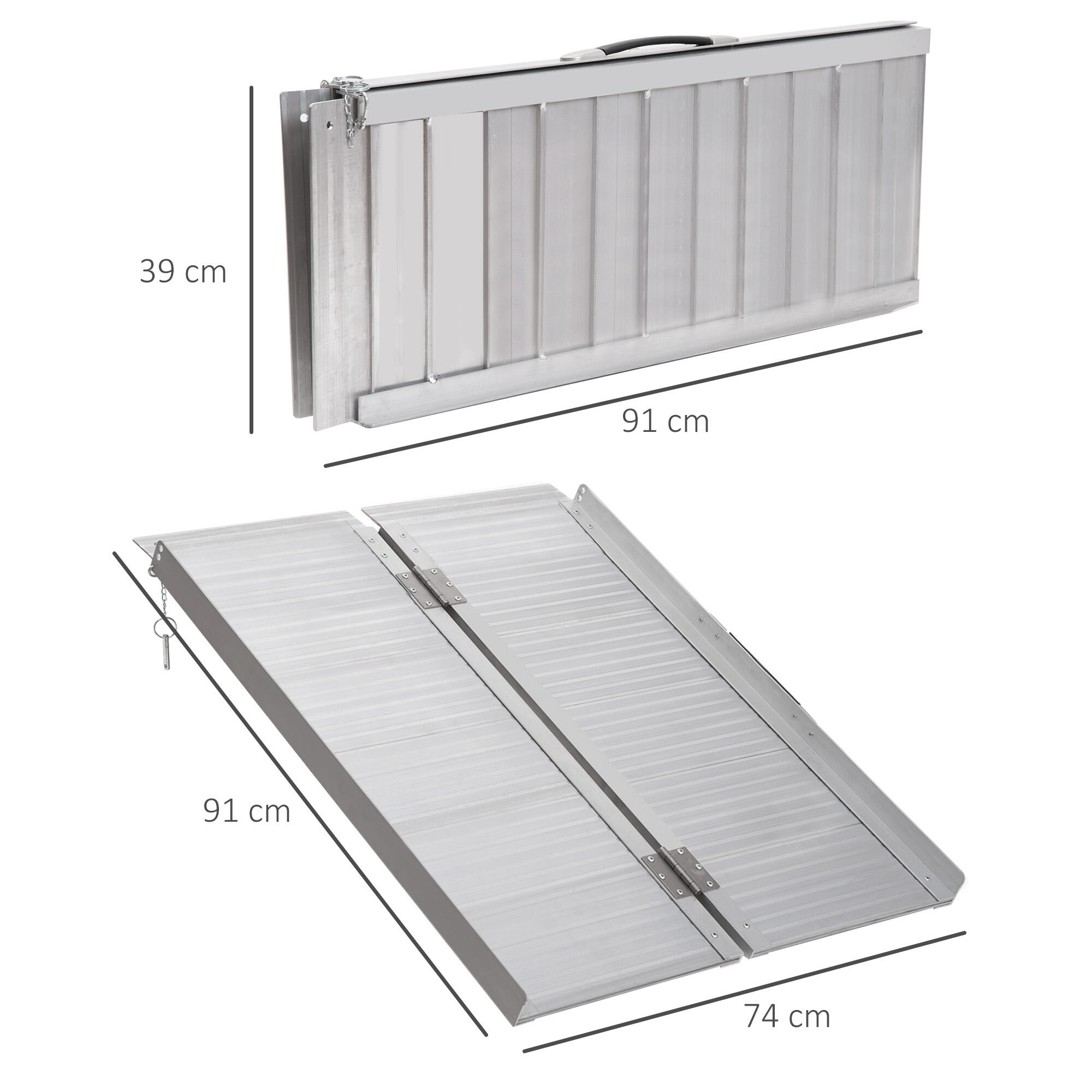 Rampa para Sillas HOMCOM 91x74x5 cm Plata 3/5