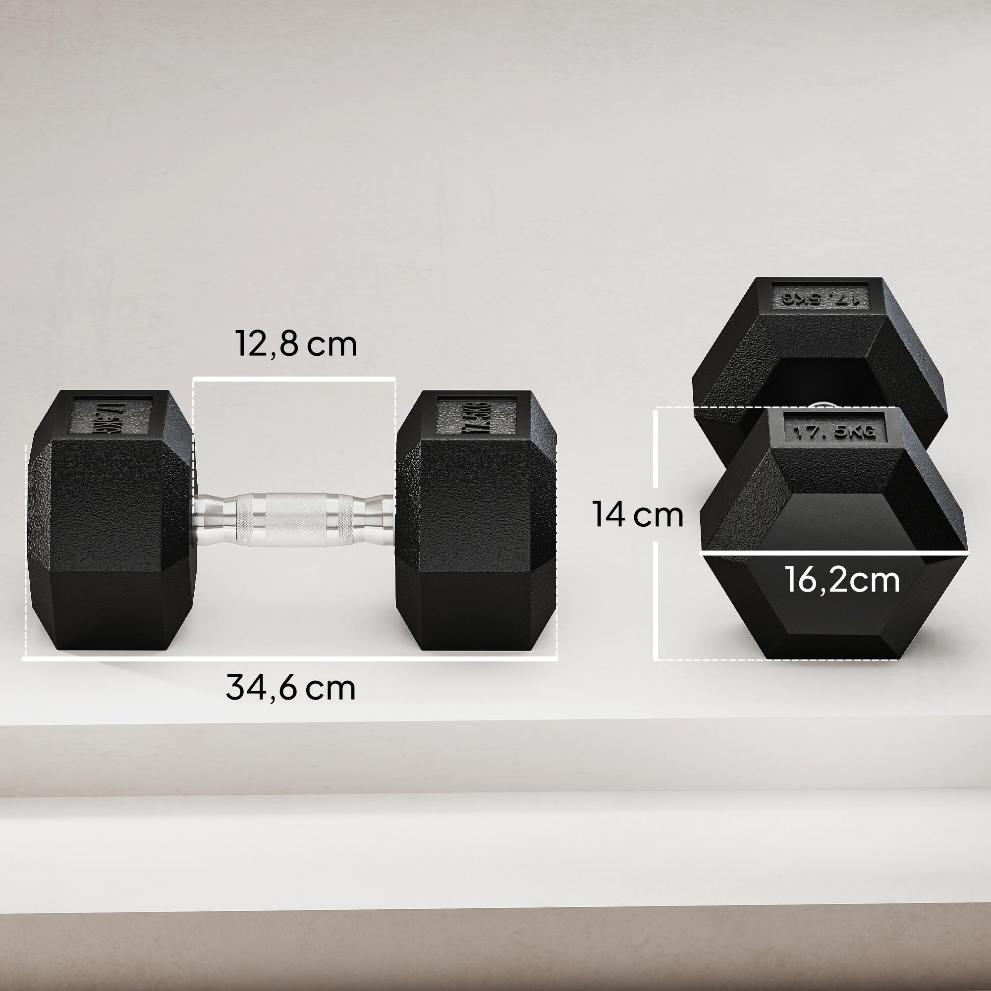 Conjunto de Halteres HOMCOM Preto 3/5