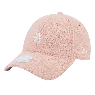 Dames 9forty los angeles dodgers teddy fleece baseball cap (roze)
