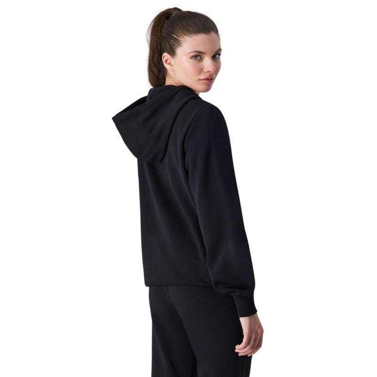Dames Grote Logo Hoodie (Zwart) 3/4