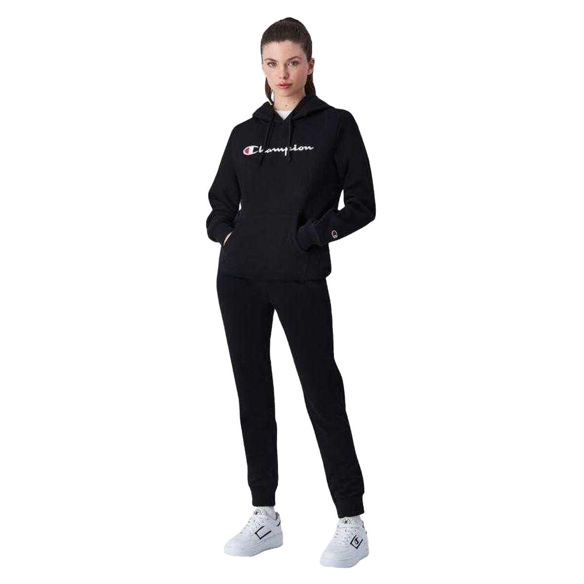 Dames Grote Logo Hoodie (Zwart) 4/4
