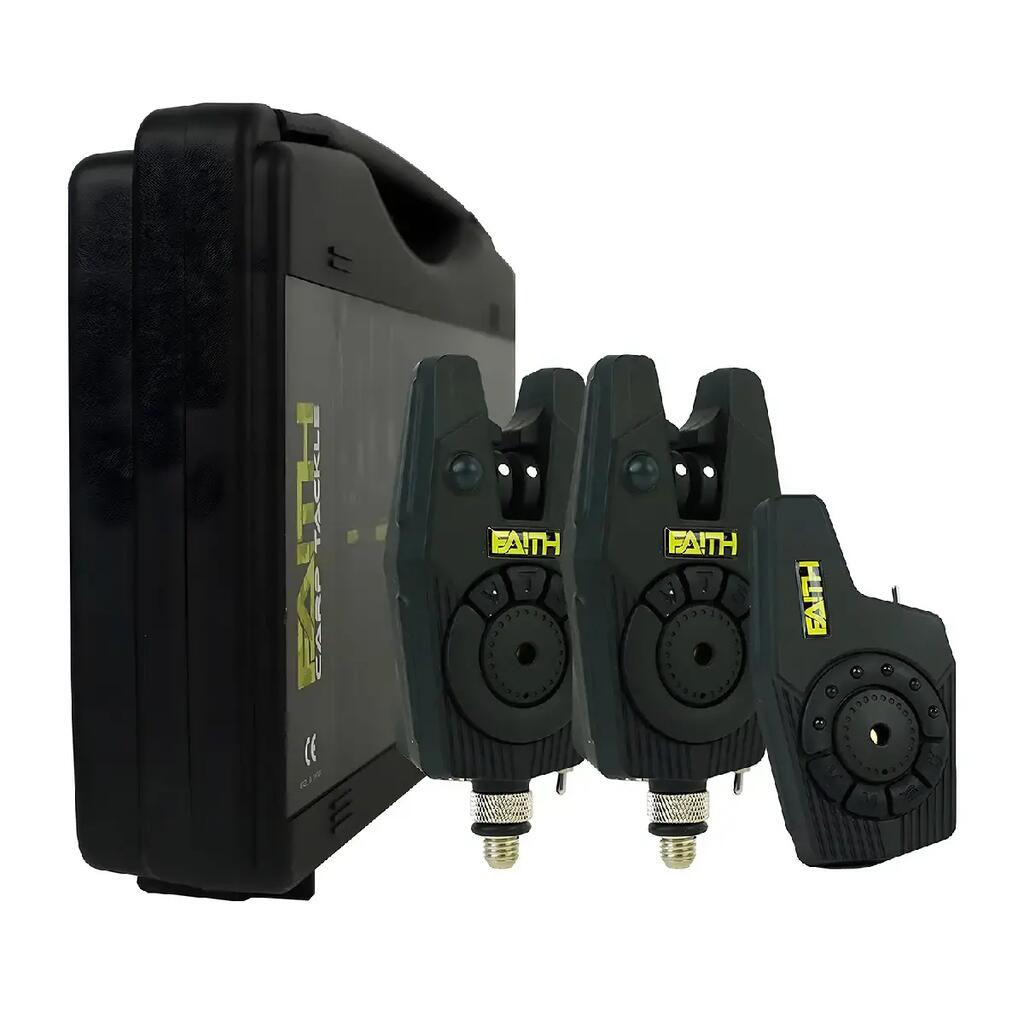 Wireless Bite Alarm Set 2+1 - 220 m Range - Adjustable Sensitivity - Case