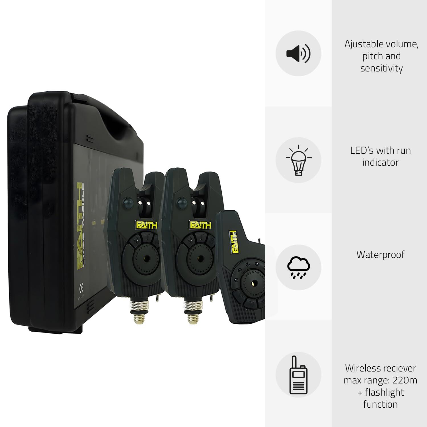 Detector set segnalatori 2+1 wireless 220m LED valigetta 6/7