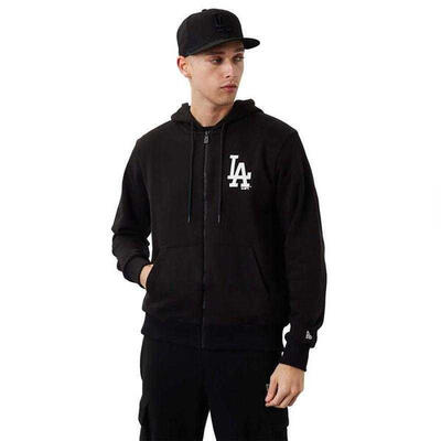 Heren los angeles dodgers full zip hoodie (zwart)