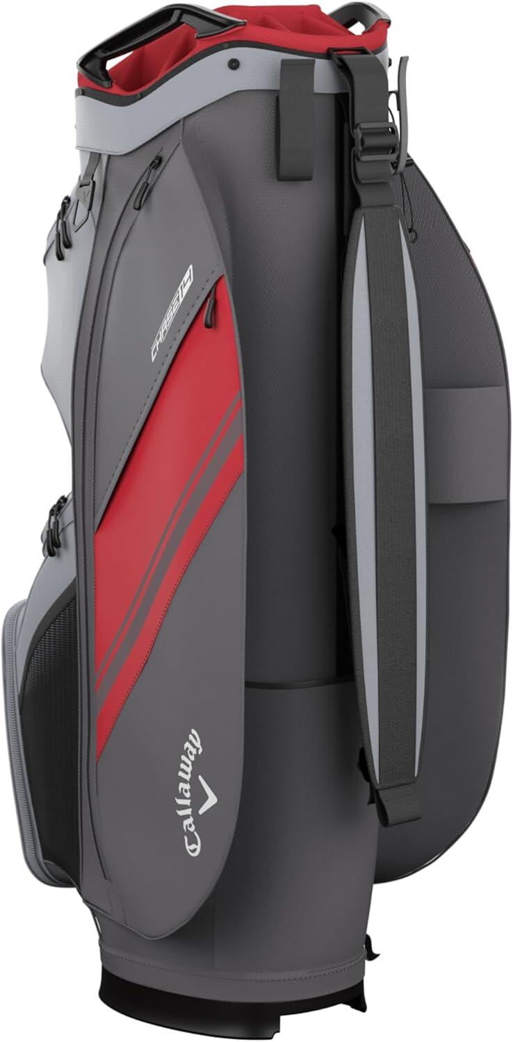 Callaway Golf Chase 14 Cart Bag 26, sac de golf pour chariot, graphite/rouge 5/5