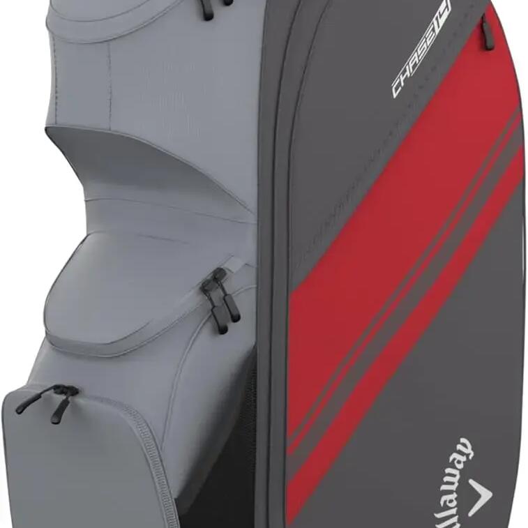 Callaway Golf Chase 14 Cart Bag 26, sac de golf pour chariot, graphite/rouge