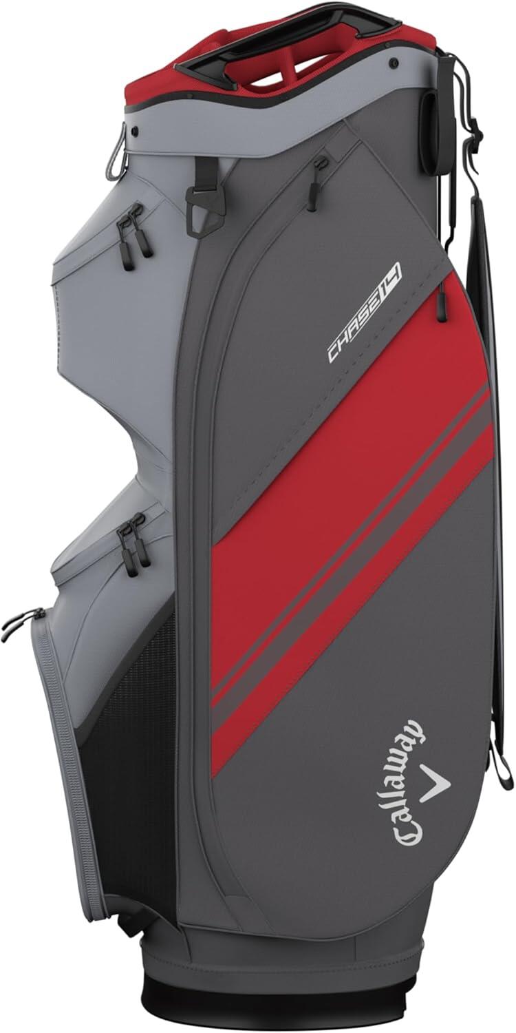 Callaway Golf Chase 14 Cart Bag 26, sac de golf pour chariot, graphite/rouge 4/5