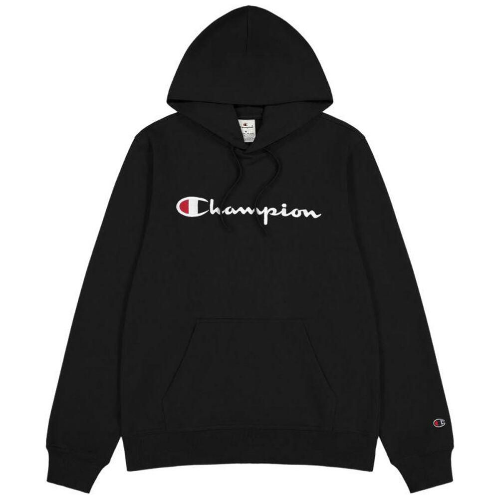 Felpa Con Cappuccio Logo Ricamato Uomo Champion Nero 2/4