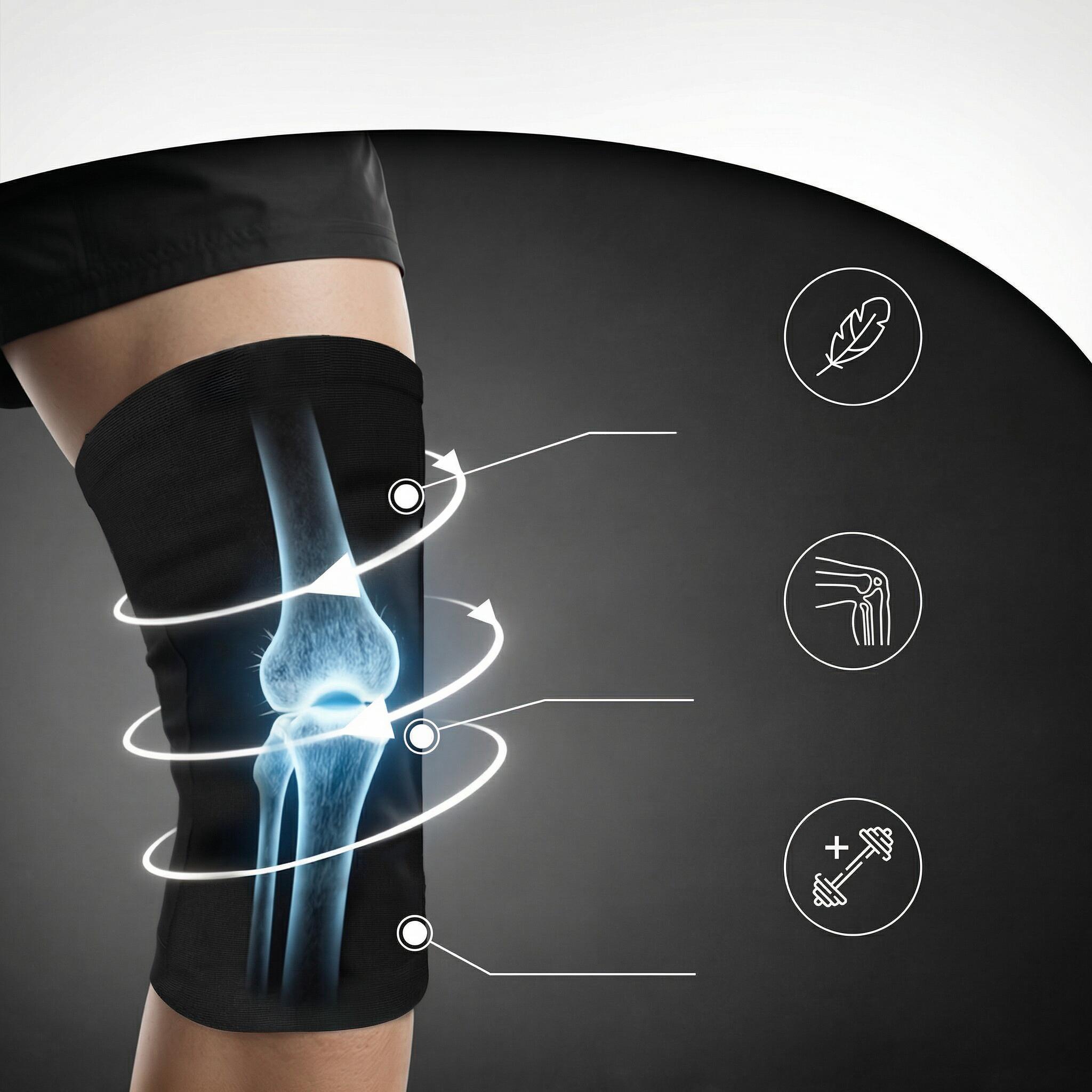 Profi Kniebandage Größe L Anatomische Passform für Kraftsport Fitness & Squats 3/5