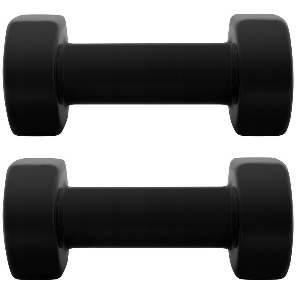 Vinyl Shaped Dumbbell (Pack Of 2) (Black) 2/3