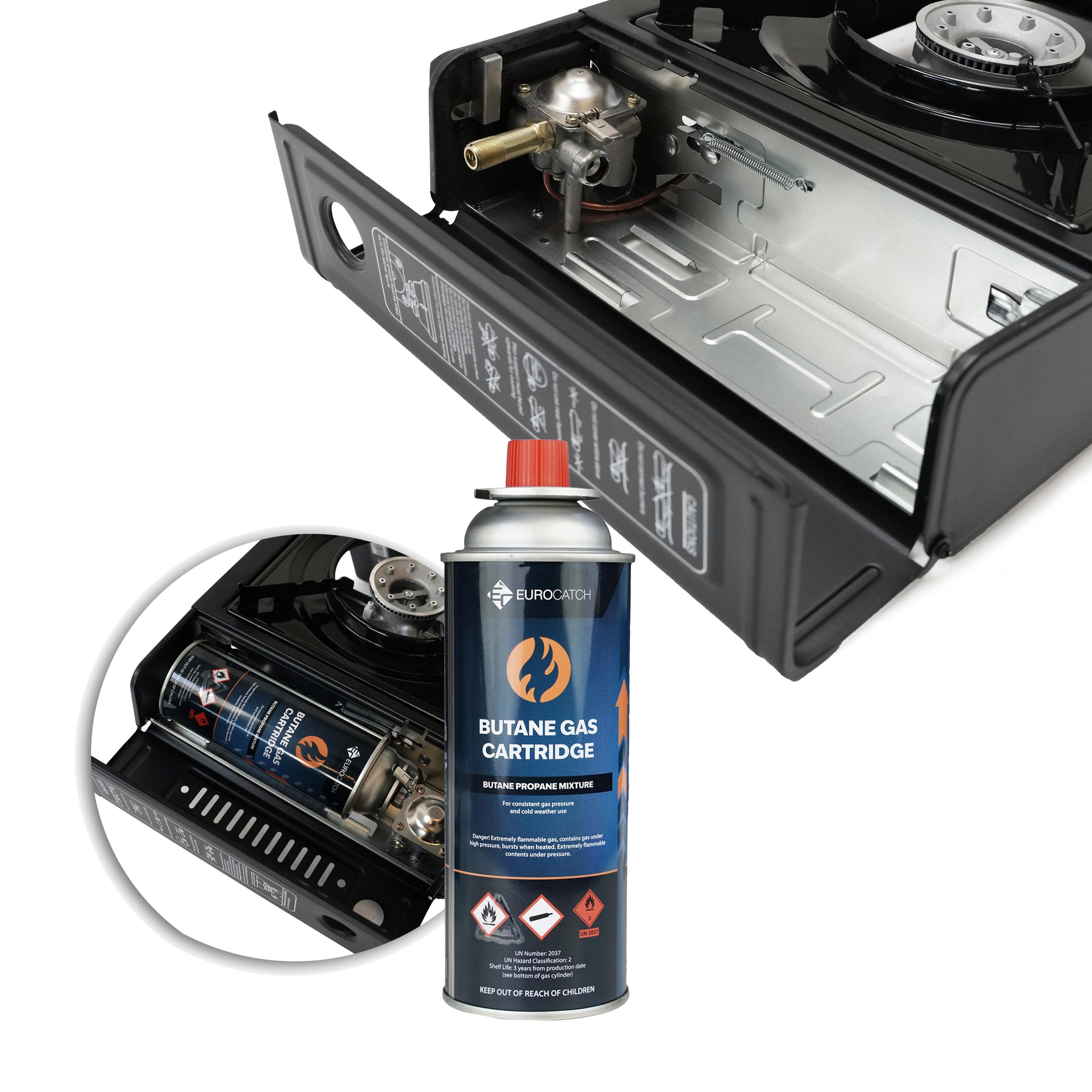Réchaud à gaz 2 feux - Incl. 20 cartouches de butane - Brûleur camping 5/7