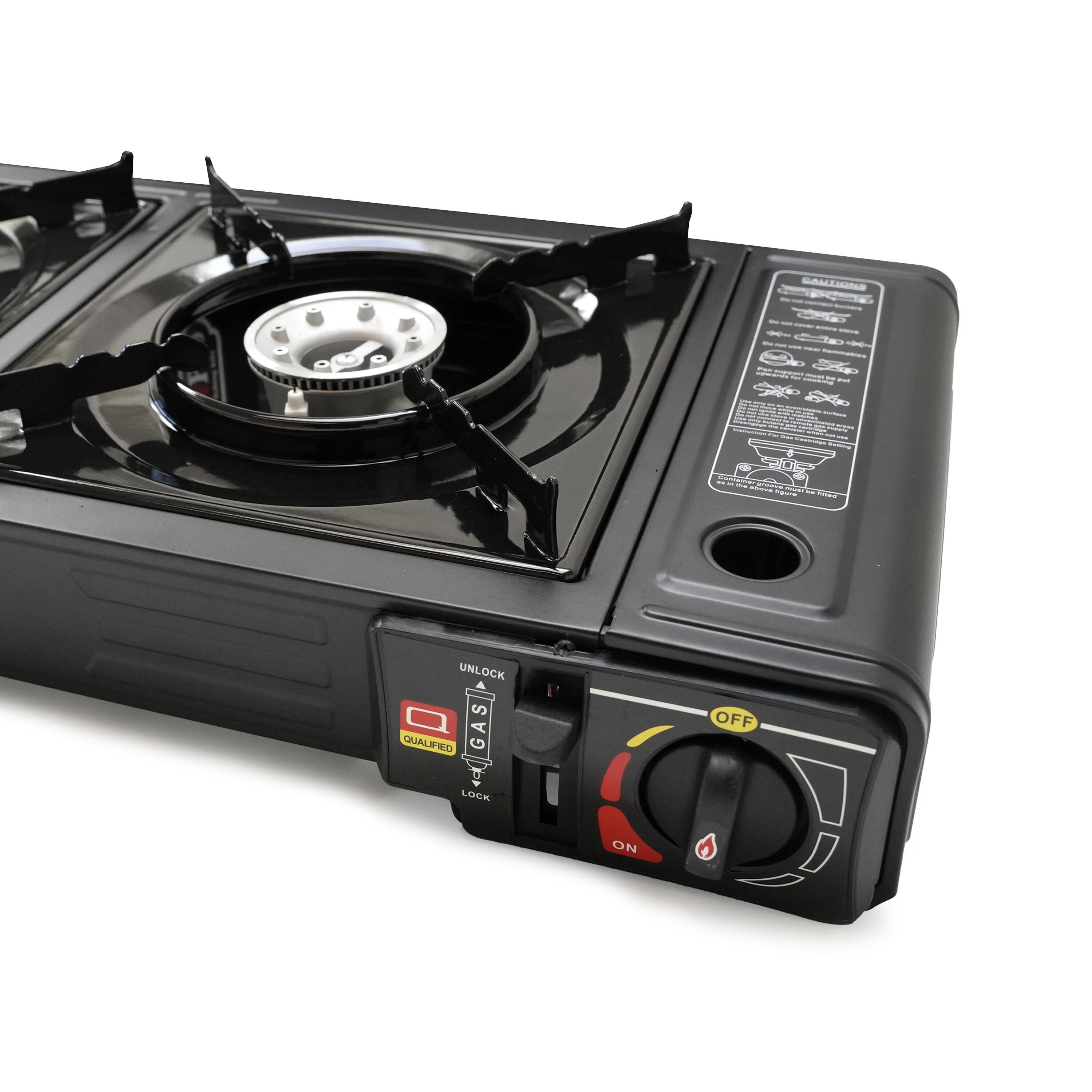 Réchaud à gaz 2 feux - Incl. 20 cartouches de butane - Brûleur camping 7/7