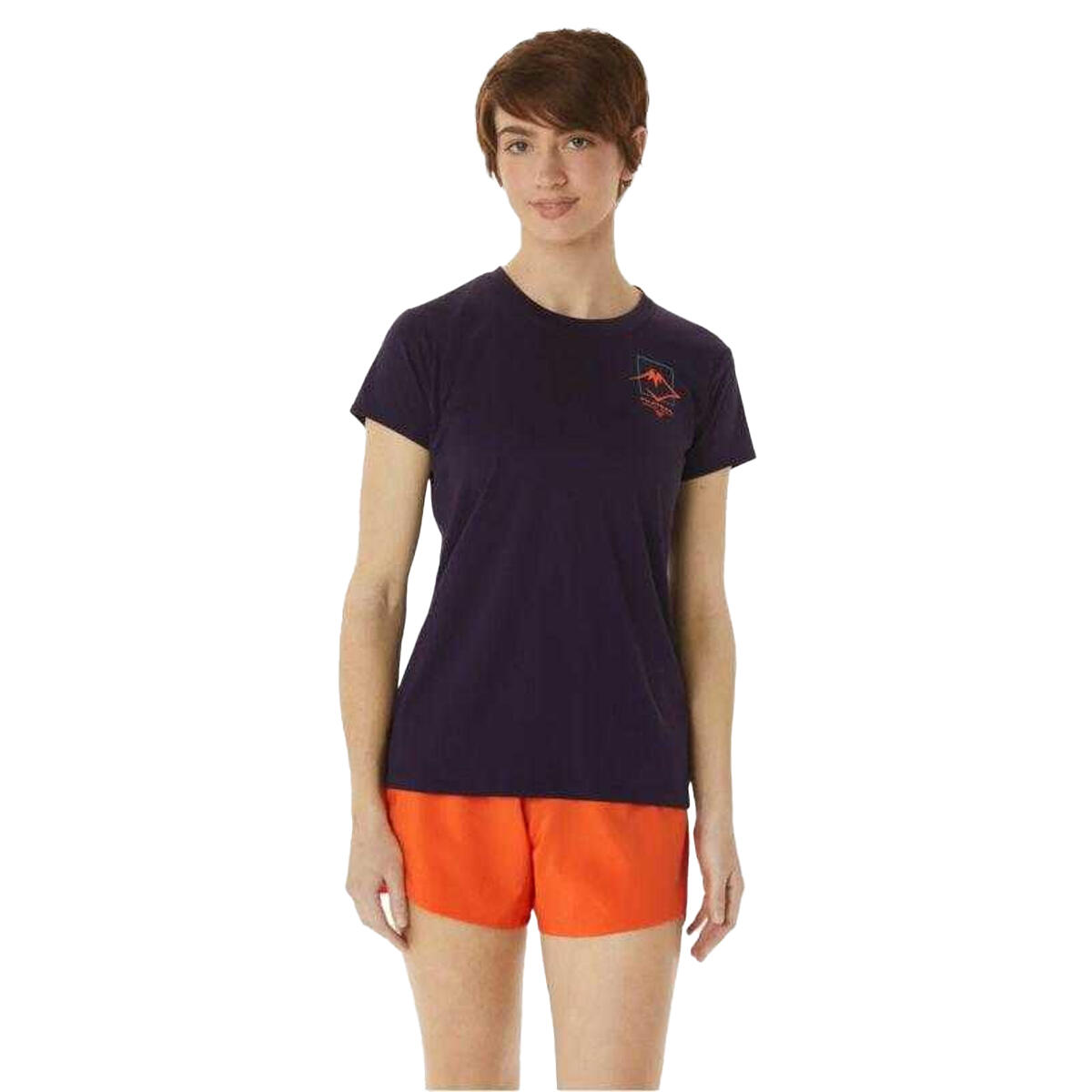 Maglietta Logo Maniche Corte Donna Asics Fujitrail Violetto 2/3