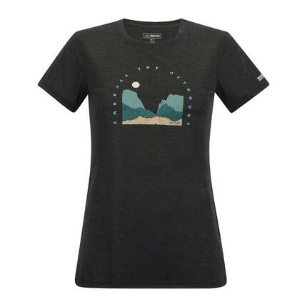 Tshirt Motif/style Art FINGAL Femme (Noir Chiné)
