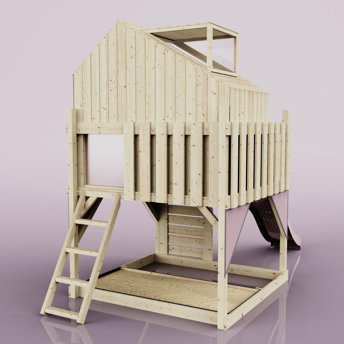 Stelzenhaus Meteorit in Altrosa - 414 × 190 × 291 cm 4/6