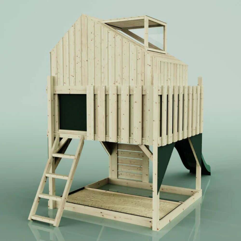Stelzenhaus Meteorit in Dunkelgrün - 414 × 190 × 291 cm 2/3