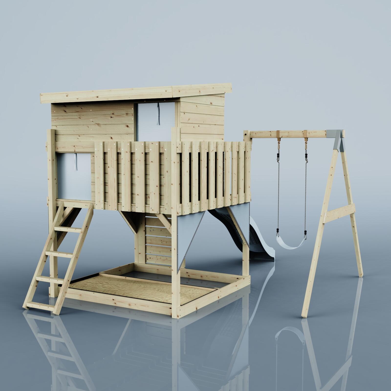 Spielturm Tjorven mit Kinderschaukel in Eisblau - 415 × 306 × 260 cm 4/6