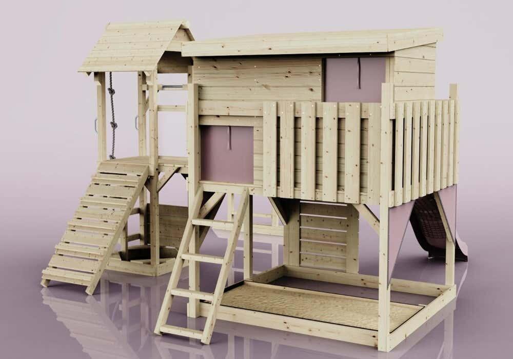 Spielturm Isak in Altrosa - 406 × 444 × 274 cm 4/5