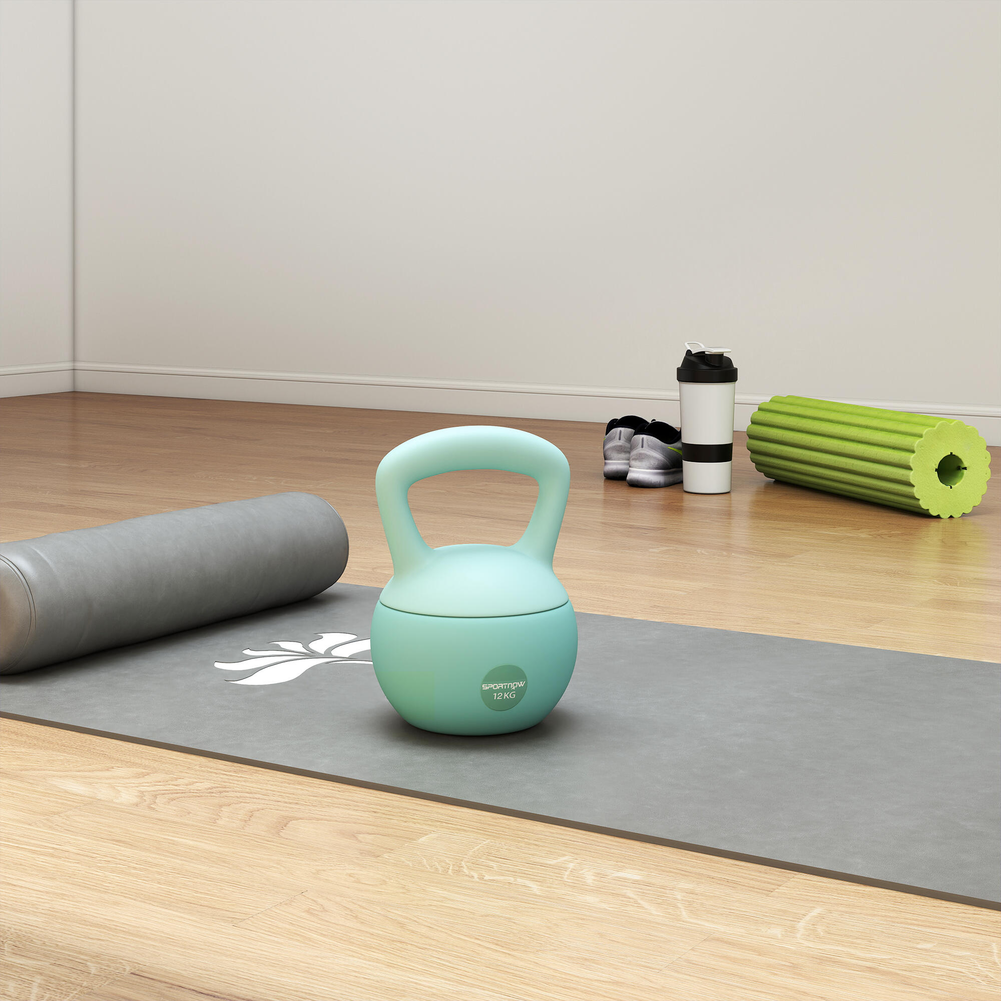 Kettlebell de 12 kg 21x21x30 cm verde SPORTNOW 4/5