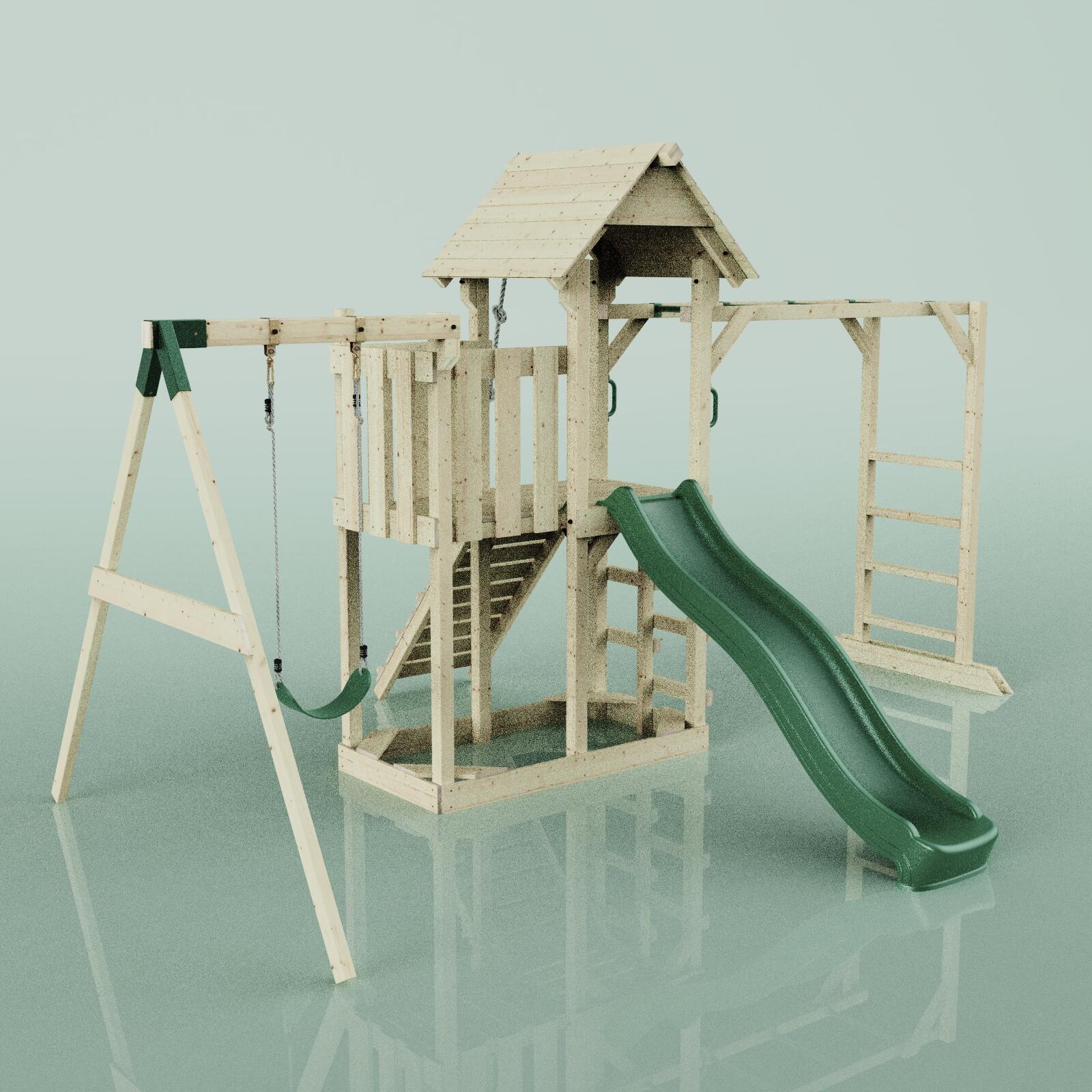 Spielturm Malmö in Dunkelgrün - 358 × 400 × 275 cm 4/6