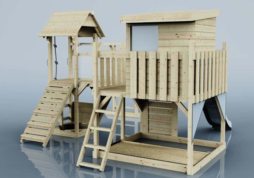 Spielturm Joost in Eisblau - 406 × 444 × 274 cm 4/5