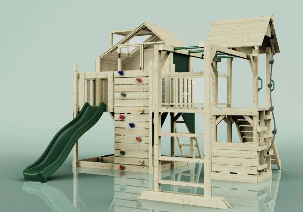 Spielturm Luna in Dunkelgrün - 406 × 444 × 291 cm 4/5