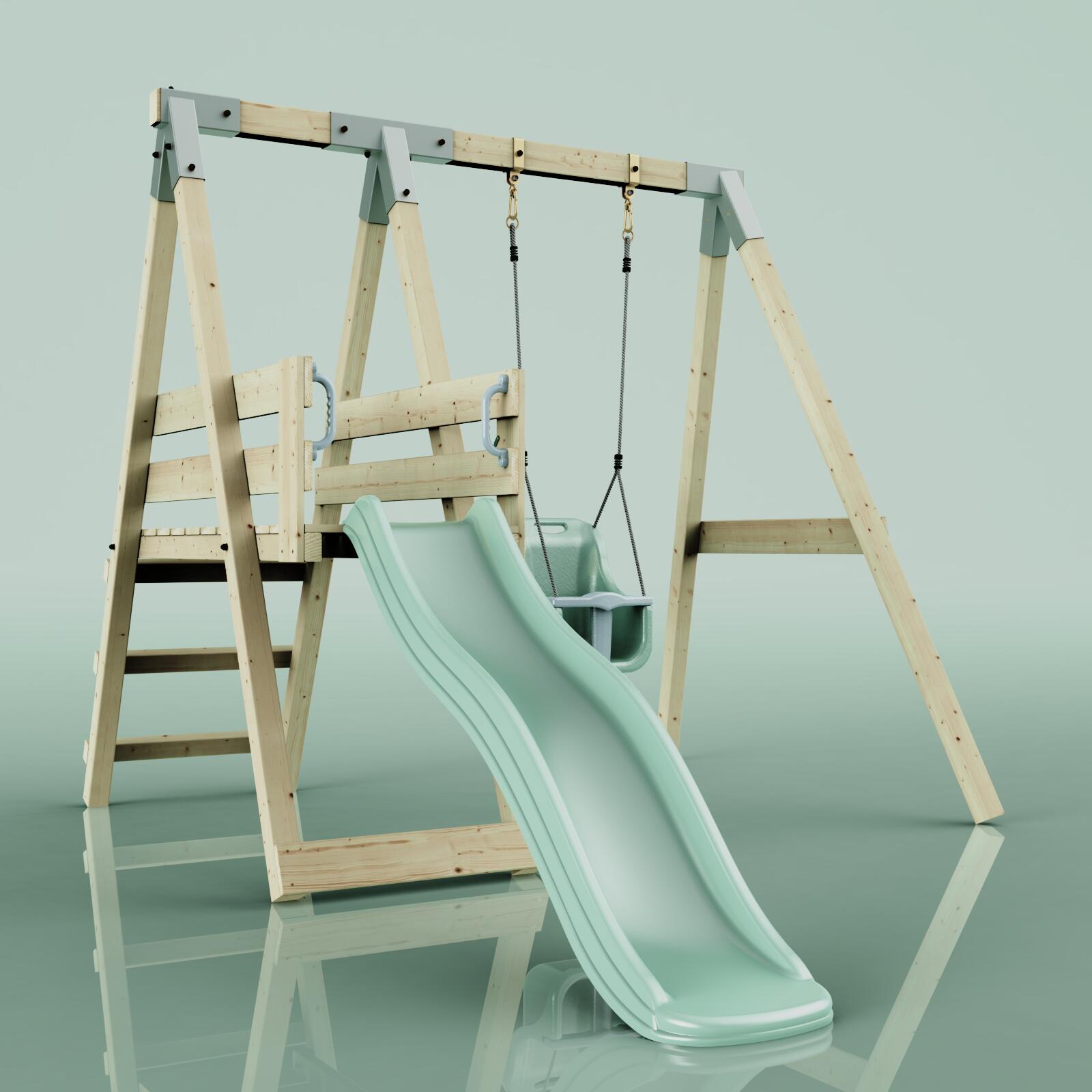 Schaukel Rotfuchs in Mintgrün - 294 × 236 × 212 cm 4/6