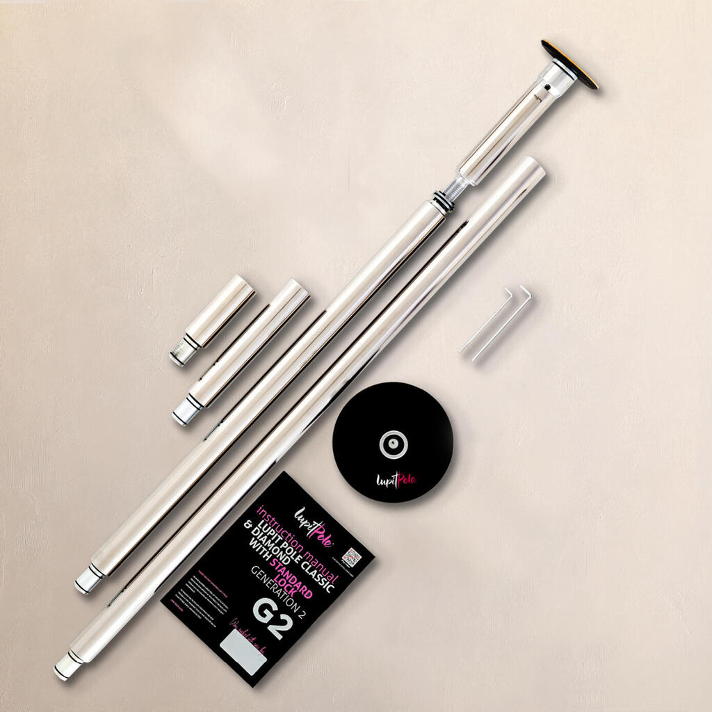 Classic G2 Standard Lock, portable dance pole, STAINLESS STEEL, 45mm