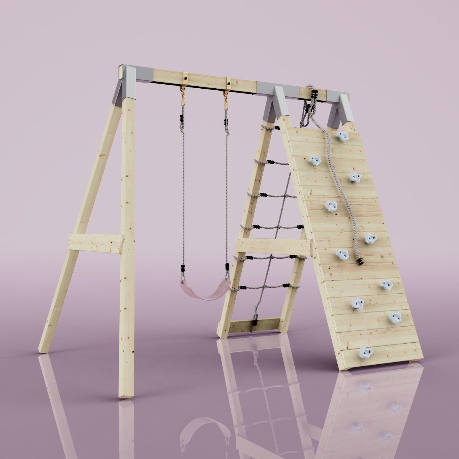 Klettergerüst Chamäleon in Altrosa - 182 × 236 × 212 cm 4/6