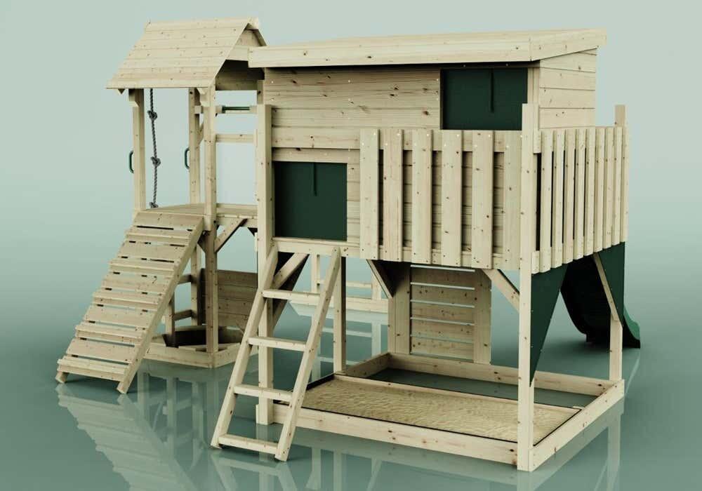 Spielturm Isak in Dunkelgrün - 406 × 444 × 274 cm 4/5