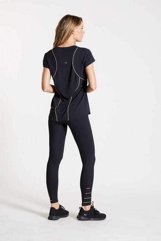 Camiseta Fitness Mujer Ditchil Bright Negro Transpirable 2/7
