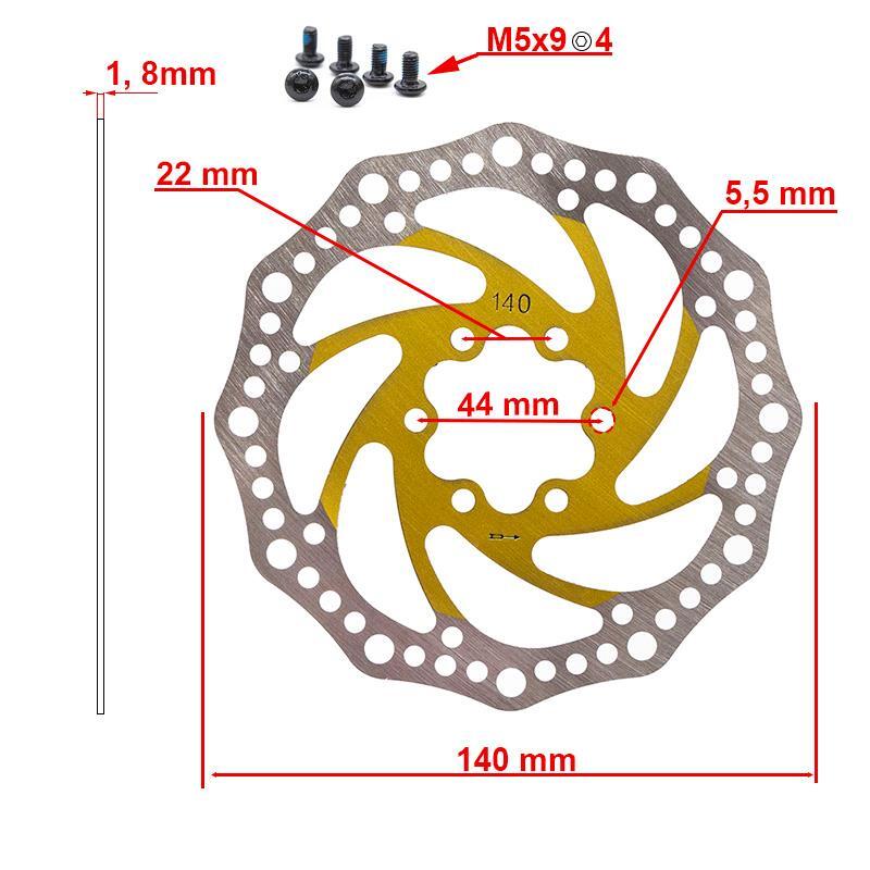 Disco de freno R6.1 140mm 6H amarillo 2/4
