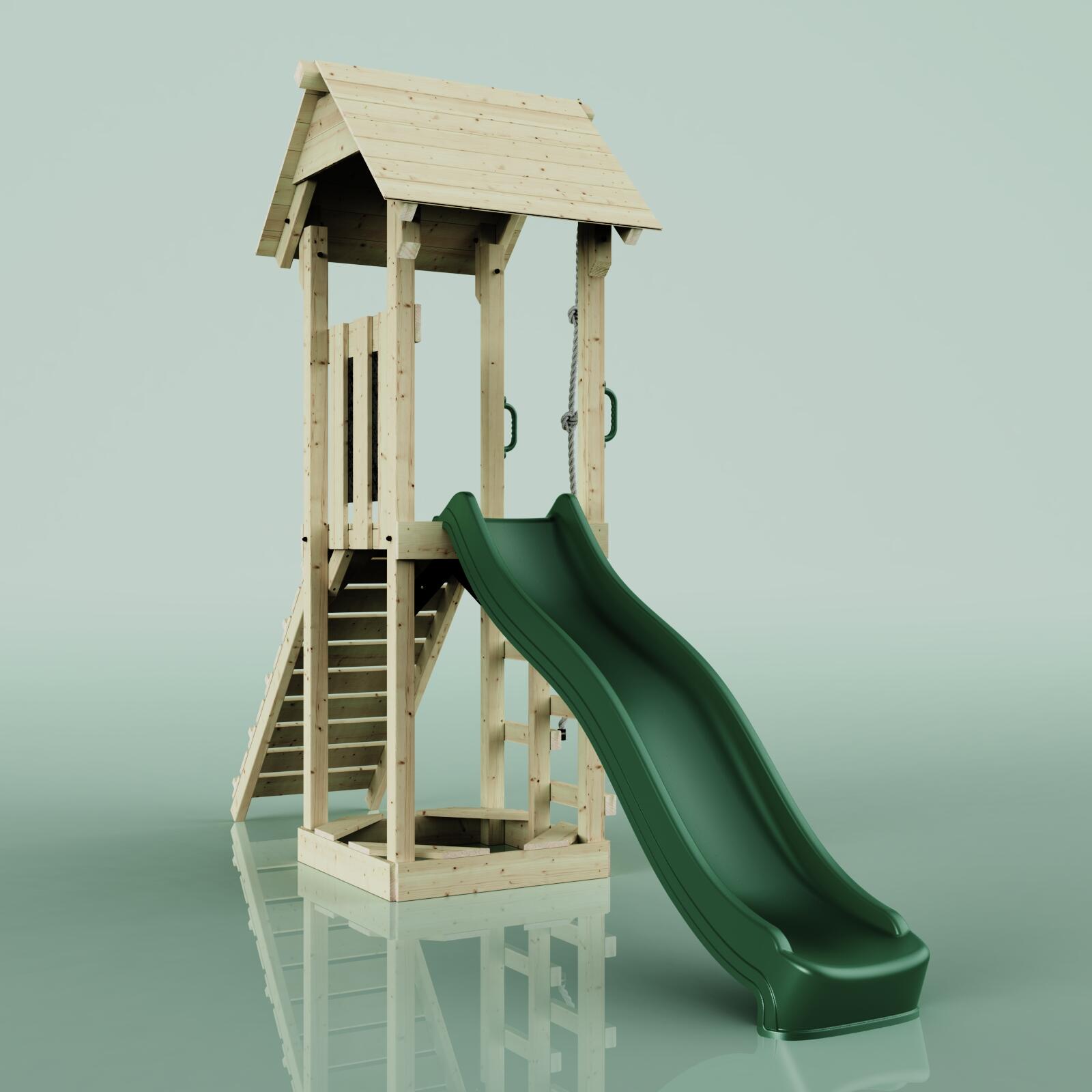 Spielturm Lillehammer in Dunkelgrün - 357 × 112 × 273 cm 4/6