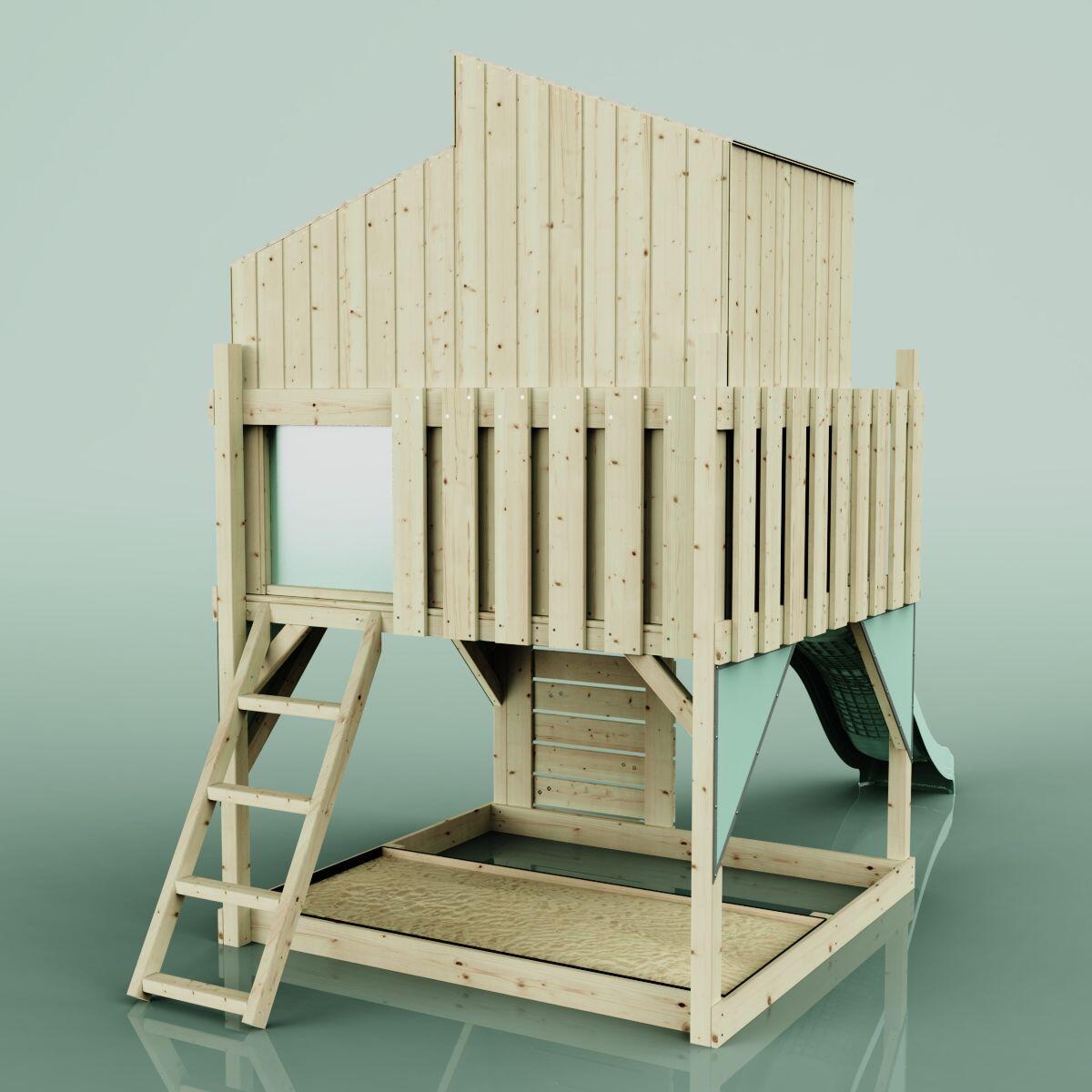 Stelzenhaus Komet in Mintgrün - 414 × 190 × 291 cm 4/6