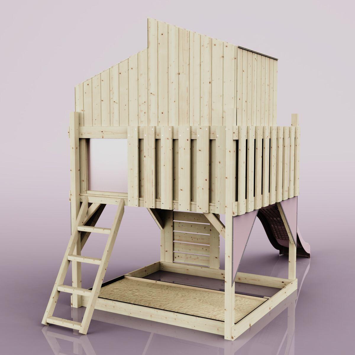 Stelzenhaus Komet in Altrosa - 414 × 190 × 291 cm 4/6