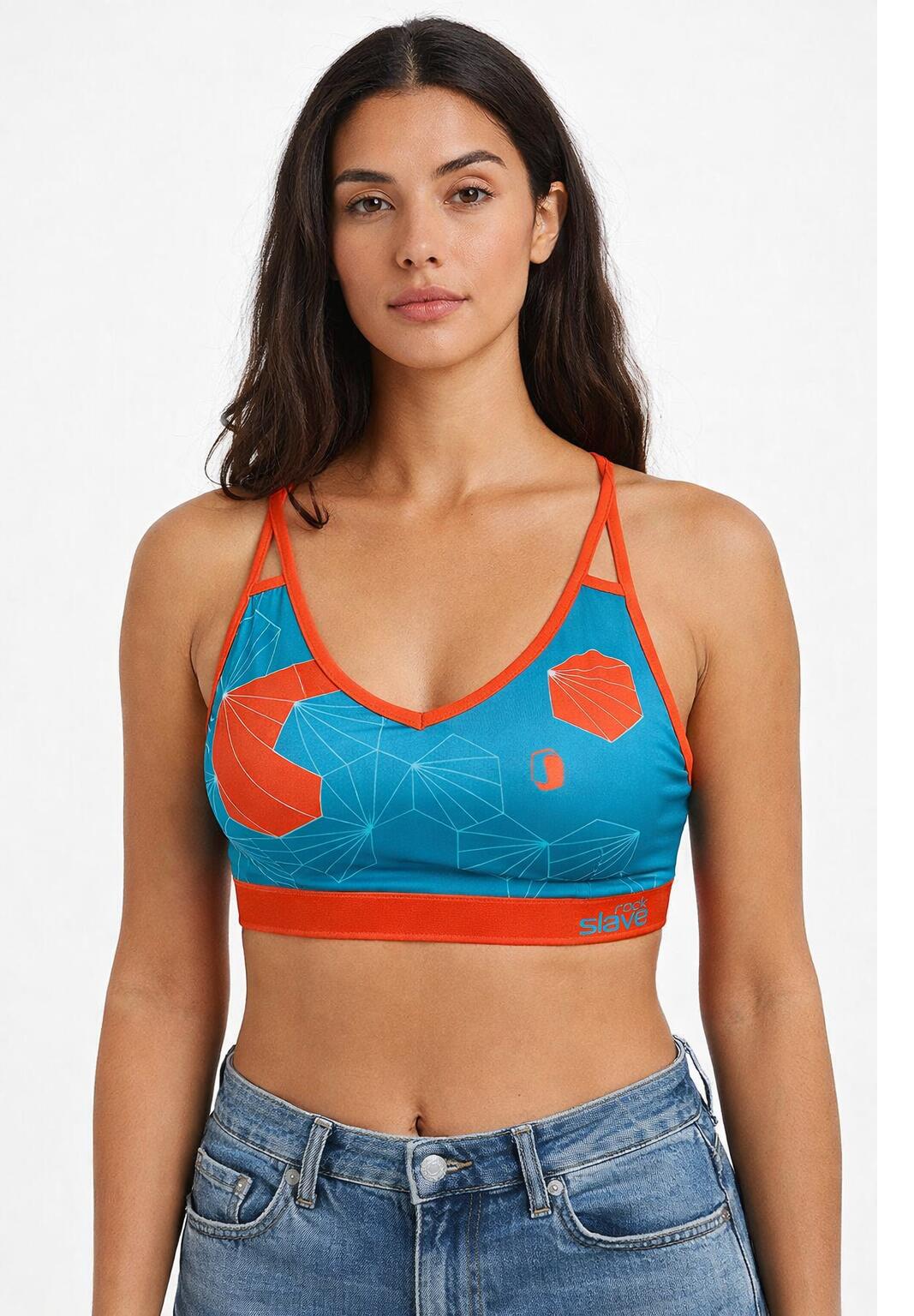Brassière de bain Ferrino Elo Rock Slave femme bleu/rouge 4/5