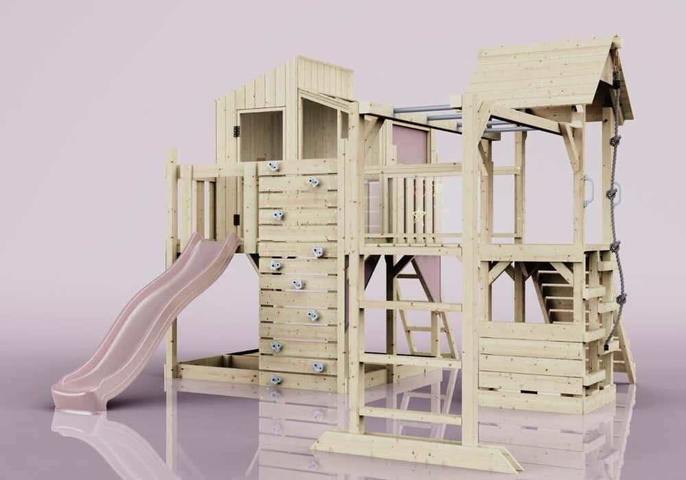 Spielturm Ludvig in Altrosa - 406 × 444 × 291 cm 4/5
