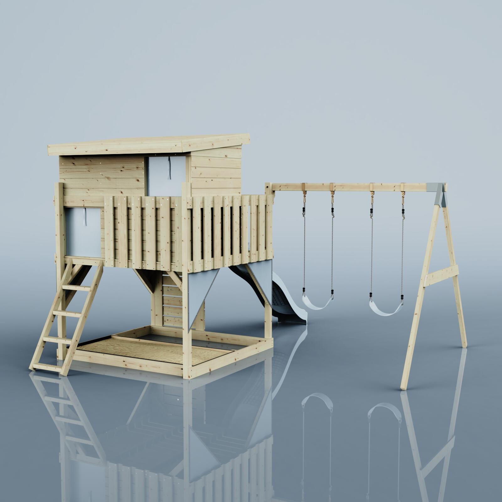 Spielturm Nils mit Kinderschaukel in Eisblau - 415 × 396 × 260 cm 4/6