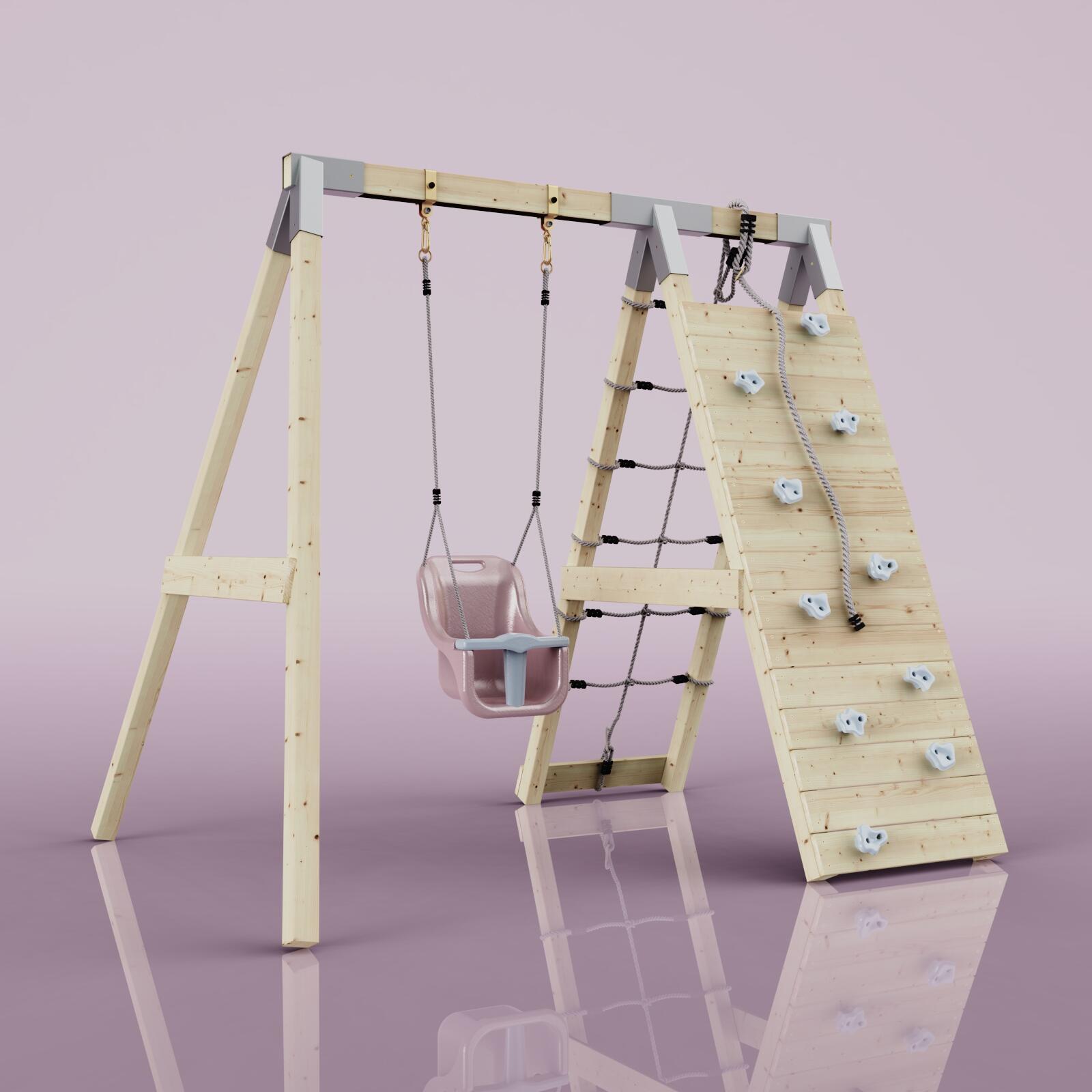 Klettergerüst Schneehase in Altrosa - 182 × 236 × 212 cm 4/6