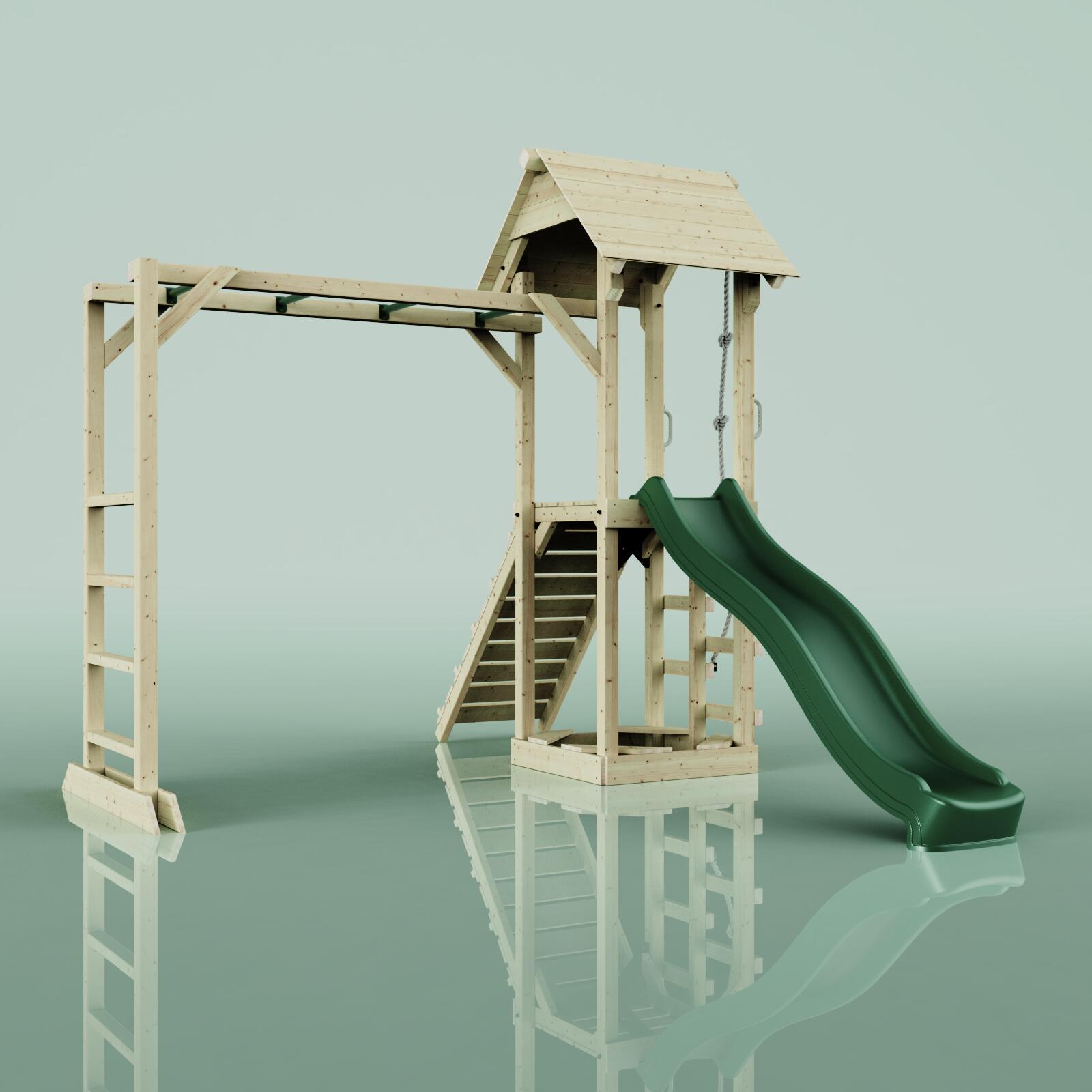 Spielturm Lund in Dunkelgrün - 358 × 295 × 275 cm 4/6
