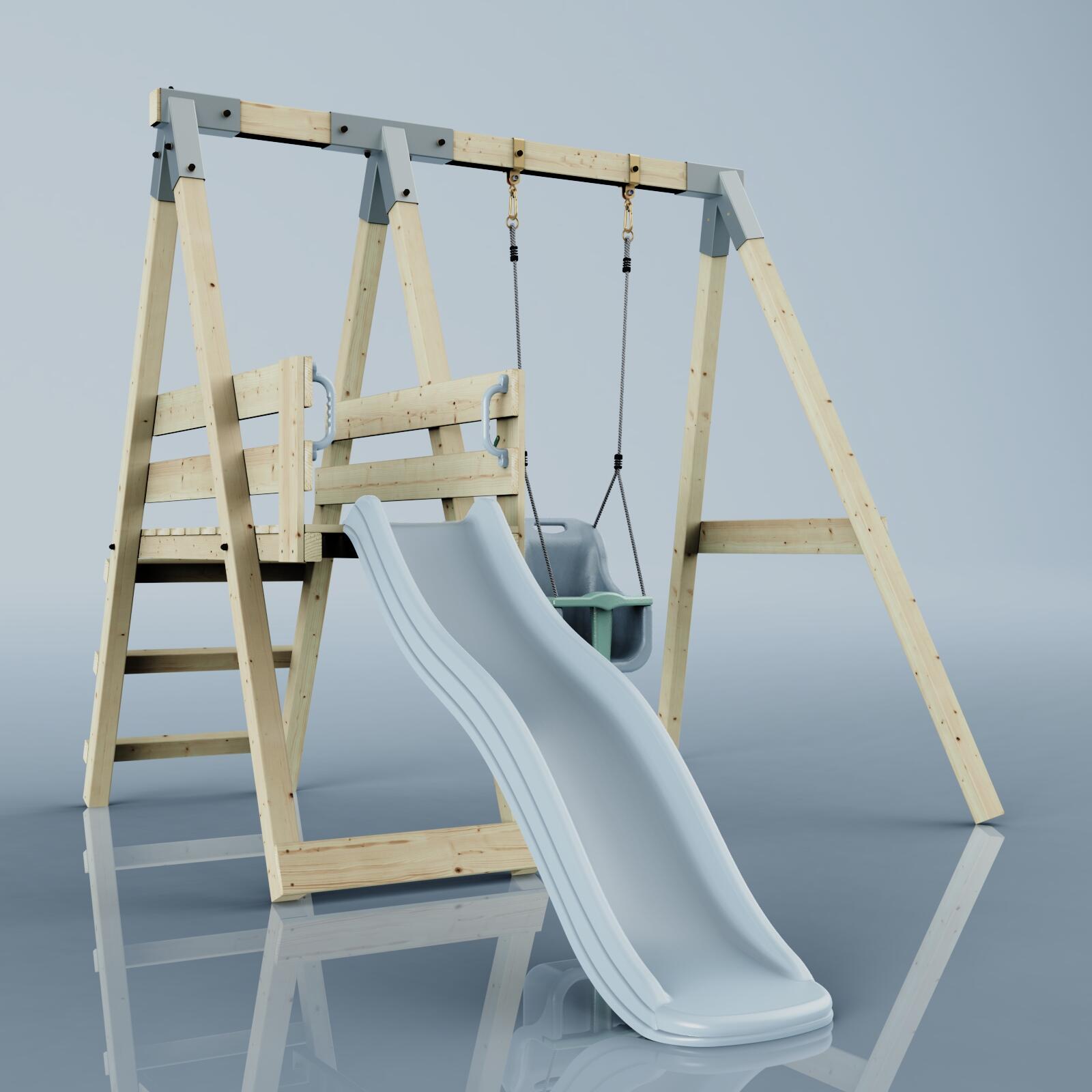 Schaukel Rotfuchs in Eisblau - 294 × 236 × 212 cm 4/6