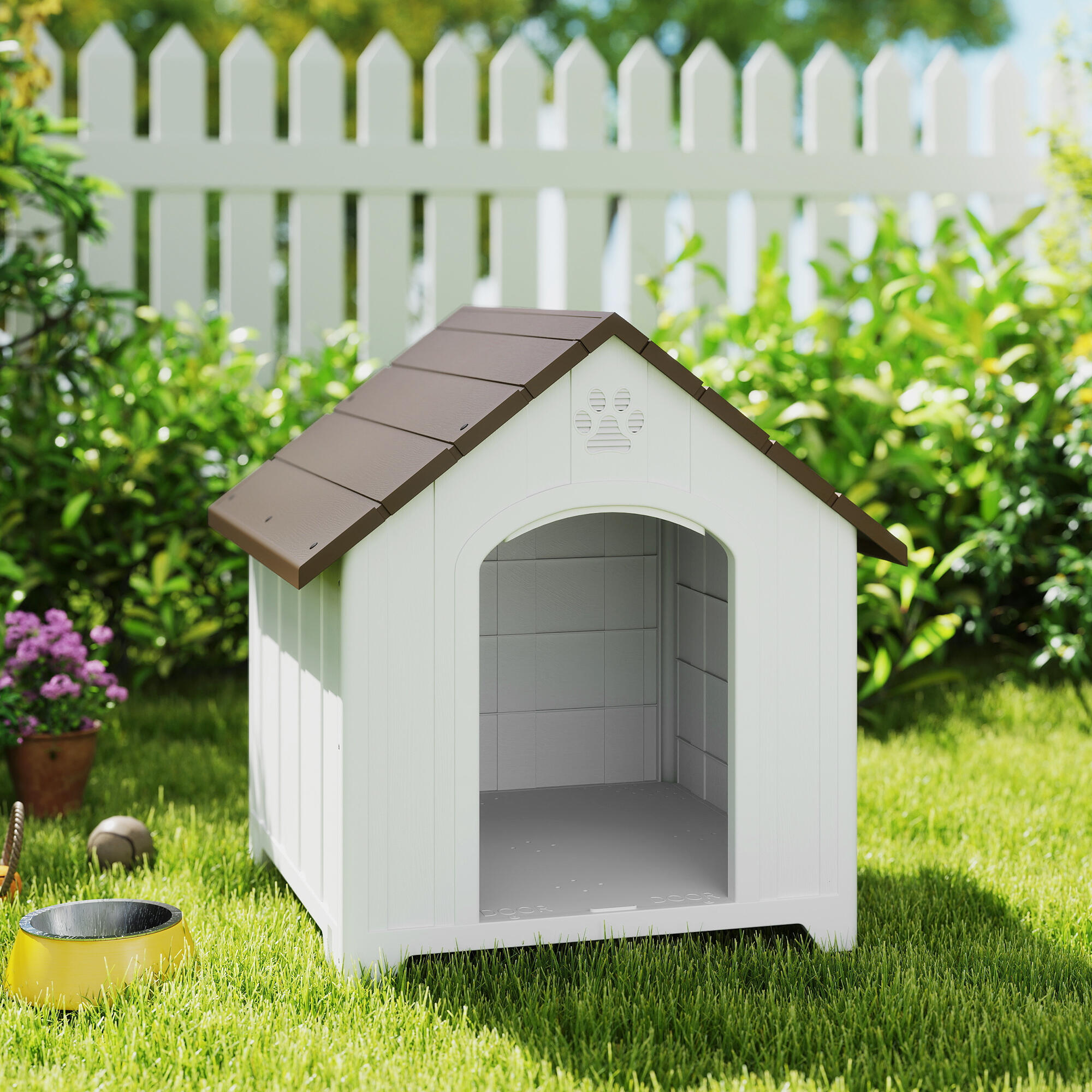Casota para Cães PawHut Castanho Escuro 2/5